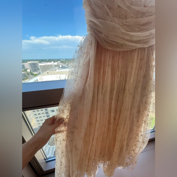 Joanna August mesh star sparkle midi dress - Picture 5 of 10